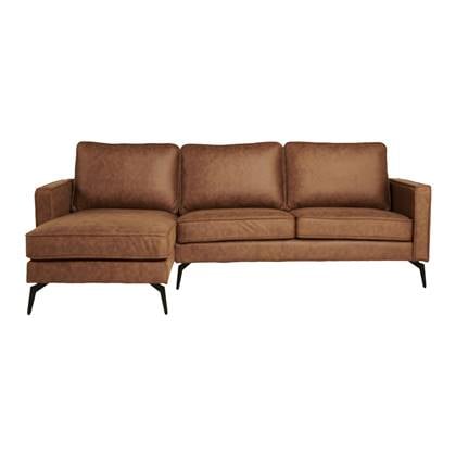 MOOS Milan Chaise Longue 3-zitsbank - Links / Rechts - Microleder - Cognac