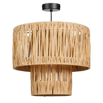 Mica Decorations Elisa Hanglamp - H30 x Ø35 cm - Raffia - Licht Bruin