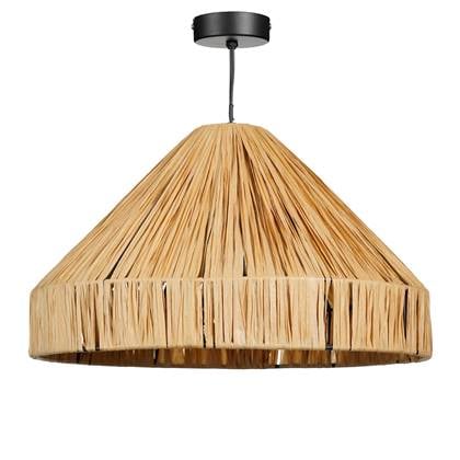 Mica Decorations Elisa Hanglamp - H24 x Ø40 cm - Raffia - Licht Bruin