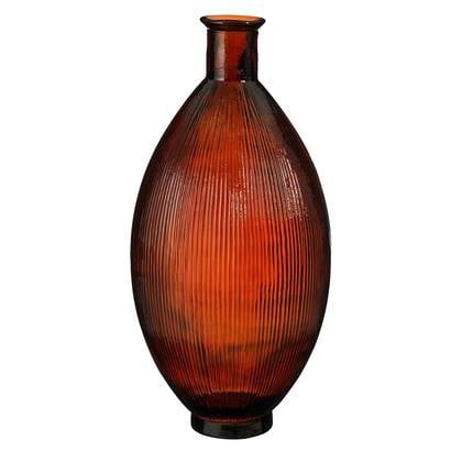 Mica Decorations Firenza Fles Vaas - H59 x Ø29 cm - Donker Bruin