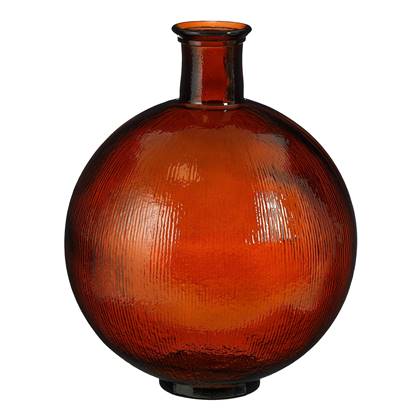 Mica Decorations Firenza Fles Vaas - H42 x Ø34 cm - Donker Bruin