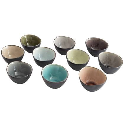 Cosy & Trendy Kleine Schaaltjes | Dipschaaltjes Streetfood 9 x 7 cm | 100 ml - 10 Stuks Multicolor