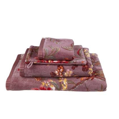 Pip Studio Secret Garden Handdoek - 55x100 cm - Set van 3 - Lichtpaars