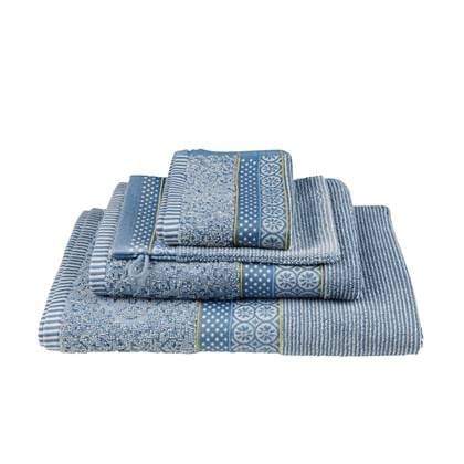 Pip Studio Soft Zellige Handdoek - 55x100 cm - Set van 3 - Blauw Grijs