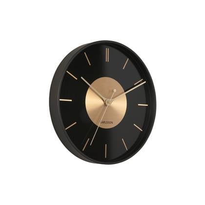 Karlsson - Wandklok Gold Disc - Zwart - Ø35cm