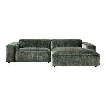 By fonQ Chunky Hoekbank met Chaise Longue Rechts - Moss - Rib