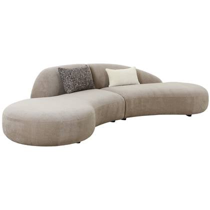 House Nordic Venice Chenille Bank met Kussens Bruin