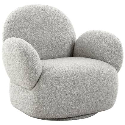 House Nordic - Draaifauteuil Bouclé Licht - Zithoogte 42cm Grijs