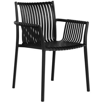 House Nordic Tulsa Tuinstoel met Armleuning Zwart set van 4