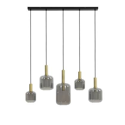 Light & Living Hanglamp Lekar - Antiek Brons - 5L 110x22x32cm Brons, Goud