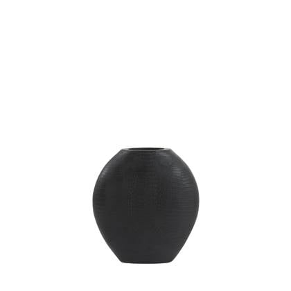 Light & Living Vaas Skeld - Zwart - 29,5x8x31,5cm