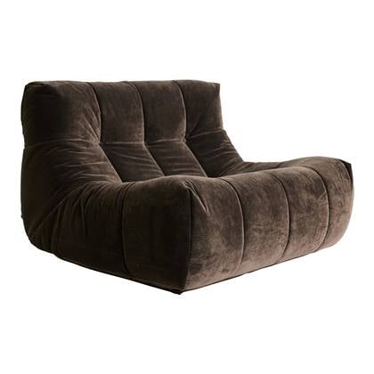 HKliving Lazy Lounge Fauteuil - Royal Velvet Espresso Bruin