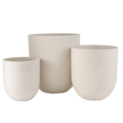 J-Line - Set Van 3 Vaas Rond Keramiek Hoog Wit - 55x55x61.5cm