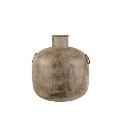 J-Line - Vaas Antiek Rond Bruin Small - 44x44x47cm