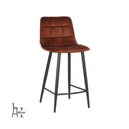 LABEL51 - Barkruk Jelt Laag - Rust Velours - Zwart Metaal