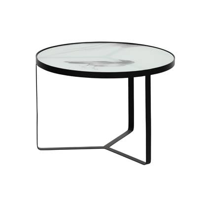 BePureHome Fly Bijzettafel Metaal|glas Zwart 38xØ55