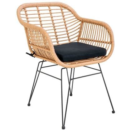 House Nordic Trieste Polyrattan Armstoel Natural set van 2 Bruin