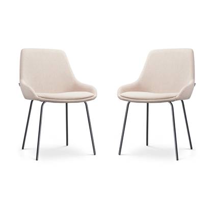 Nolon Nora-Isa Eetkamerstoelen Set van 2 - Beige - Zwart