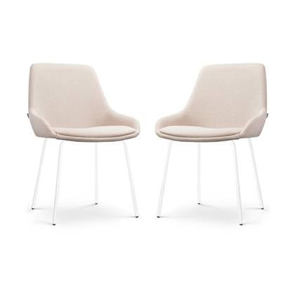 Nolon Nora-Isa Eetkamerstoelen Set van 2 - Beige - Wit