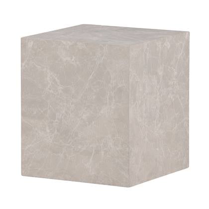 Nest living Zayn Vierkante Marmerlook Bijzettafel Beige - 40 x 40 cm