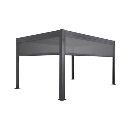 sweeek - Pergola met lamellendak, aluminium en staal, 3x4m met 3m luifel + 4m luifel