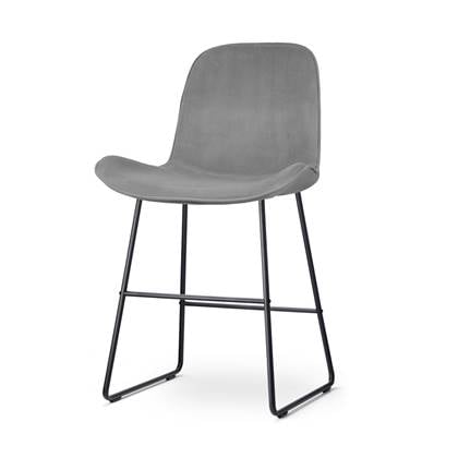 Nolon Nino-Fé Barkruk Grijs - Velvet - Zwart Onderstel - 65 cm