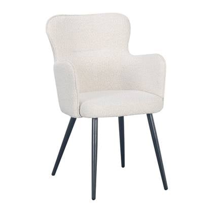 Pole to Pole Wing Eetkamerstoel - Bouclé - Parel Wit - Set van 2