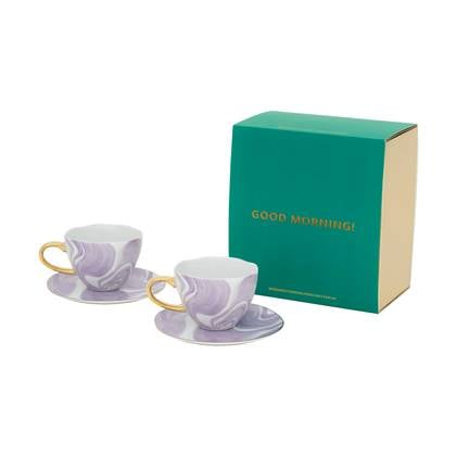 Urban Nature Culture Good Morning Kop & Schotel Violet - Set Of 4 - In Geschenkverpakking