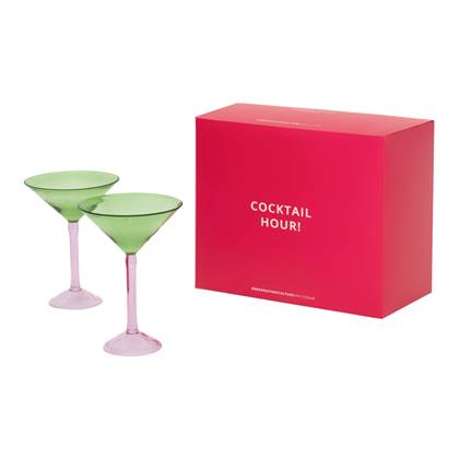 Urban Nature Culture Martini Cocktail Glas - Set Van 2 - In Geschenkverpakking Groen