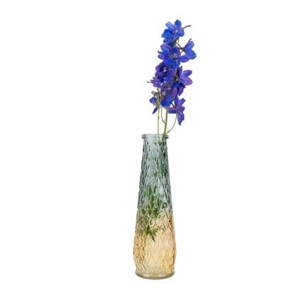 QUVIO Glazen vaas met patroon, geel| - Hoogte 22 cm Blauw