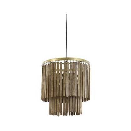 Light&living Hanglamp Ø45x43 cm GULARO hout donker Bruin