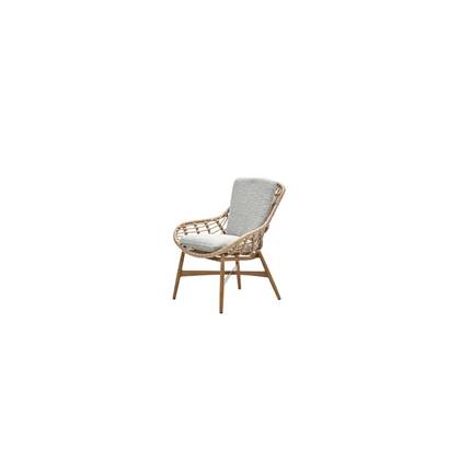 Castello lounge fauteuil - light teak look - natural rotan-merino sand Bruin