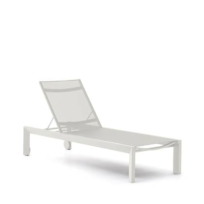 Kave Home - Canutells Aluminium Ligstoel met lichtgrijze afwerking Crème, Wit, Beige