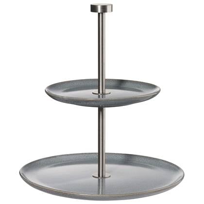 ASA Selection Etagere - Serveertoren Saisons - Denim - ø 15 & 22 cm - 2 Laags