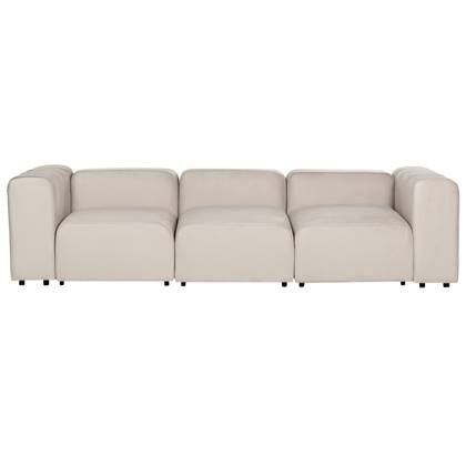 Beliani - FALSTERBO - Modulaire driezitsbank - Beige - Fluweel