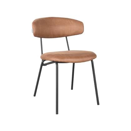 LABEL51 Eetkamerstoel Zack - Cognac - Microfiber Bruin