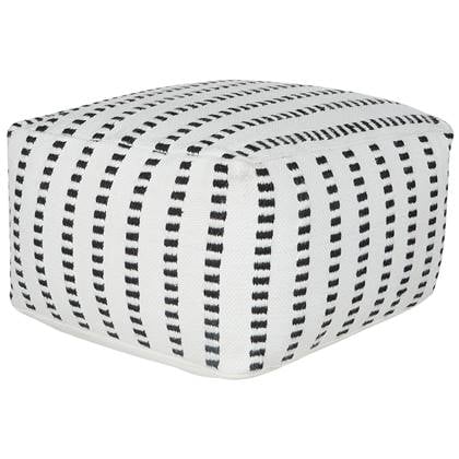 Beliani-GAJAN-Buitenpoef-Zwart|Wit-50 x 50 x 30 cm-Synthetisch
