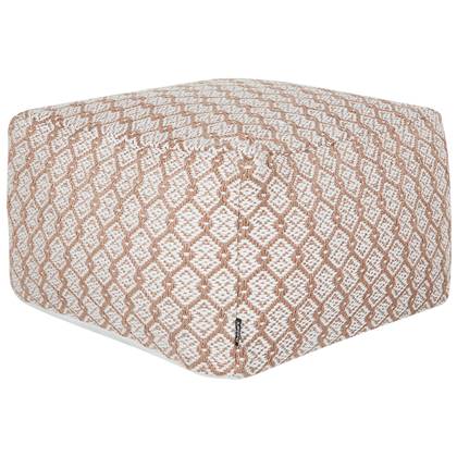 Beliani-SHORAN-Buitenpoef-Beige|Wit-50 x 50 x 30 cm-Synthetisch