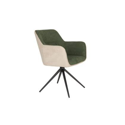 Housecraft Living Daley Eetkamerstoelen Beige|Groen - Set van 2 Bruin