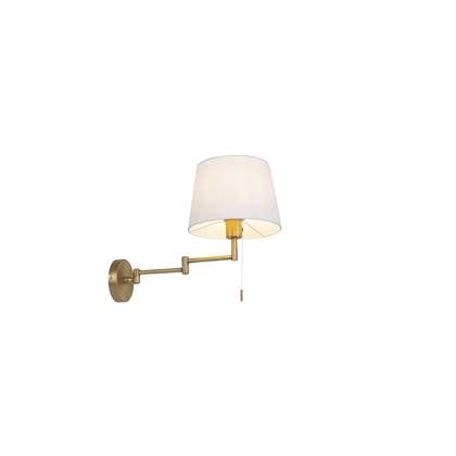 QAZQA Smart wandlamp met witte kap incl. Wifi A60 - Ladas Brons