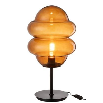 J-Line - Tafellamp Honinglepel Glas Bruin - 28x28x52cm