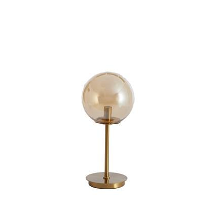Light & Living Light&living Tafellamp Ø20x43 cm MEDINA glas amber+goud afbeelding