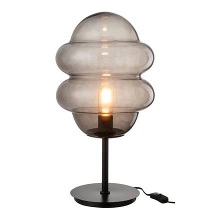 J-Line - Tafellamp Honinglepel Glas Grijs - 28x28x52cm
