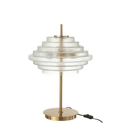 J-Line - Tafellamp Led Goud Metaal|glas Doorschijnend - 54x36x36cm