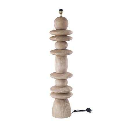 PTMD Callain Natural mango wood floor lamp base round afbeelding