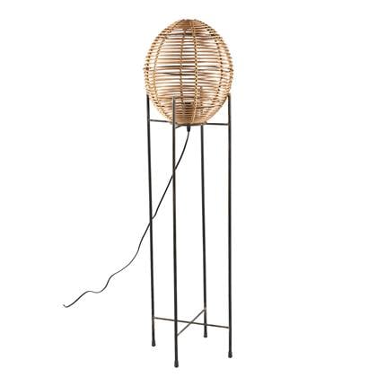 PTMD Dorena Natural bamboe vloerlamp metalen frame afbeelding