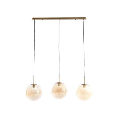 Light&living Hanglamp 3L 120x30x30 cm MEDINA glas amber+goud Oranje