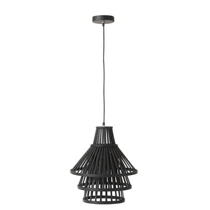 J-Line - Hanglamp Lagen Bamboo Zwart Medium - 30x30x160cm