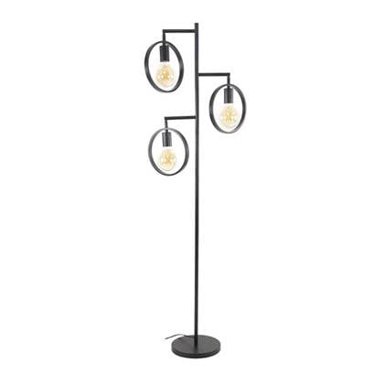 Hoyz - Vloerlamp Ring 3 Lampen - Charcoal Zwart