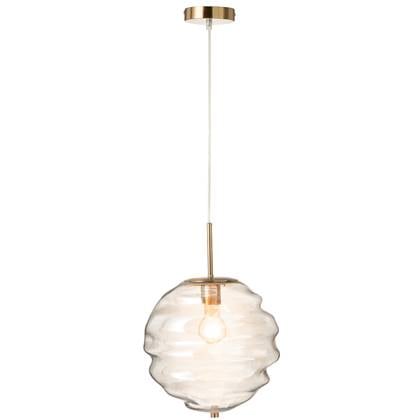 J-Line - Hanglamp Glas Licht Cognac - 30x30x34cm